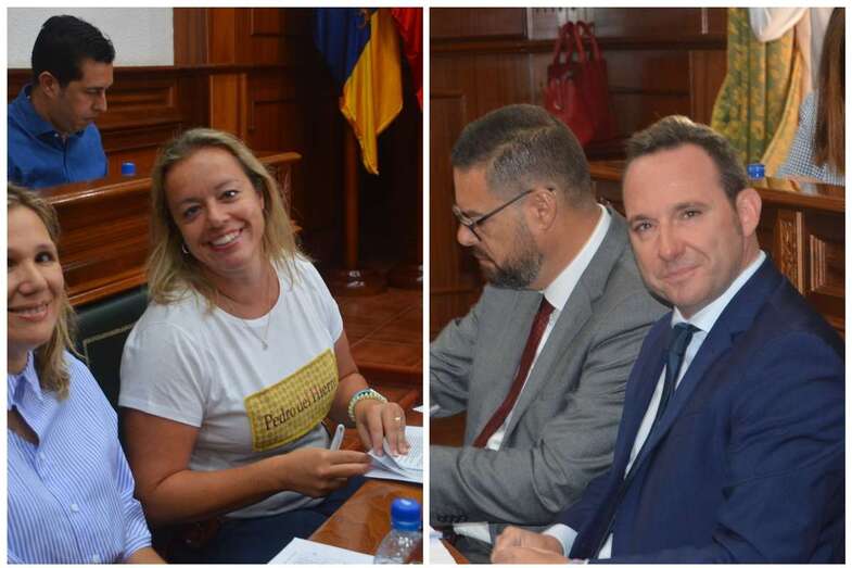 Los concejales Sonsoles Martín (PP) y Eloy Santana (NC) (Foto TA)